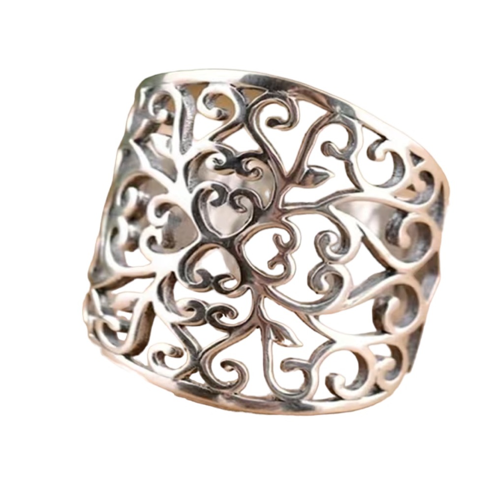 Silver Plated Boho Vintage Design Silver Ring